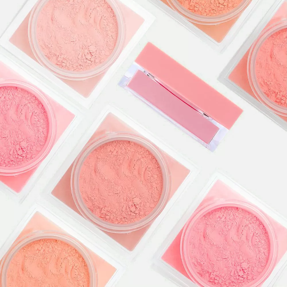 Custom Long Lasting Powder Blush Waterproof Vegan Light Weight Pink Powder Blusher