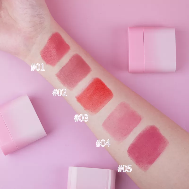 Private Label 5 Color Blush Sticks Pigmented Custom Logo Vegan Cream Cheek Blush Stick Natural Blusher Stick
