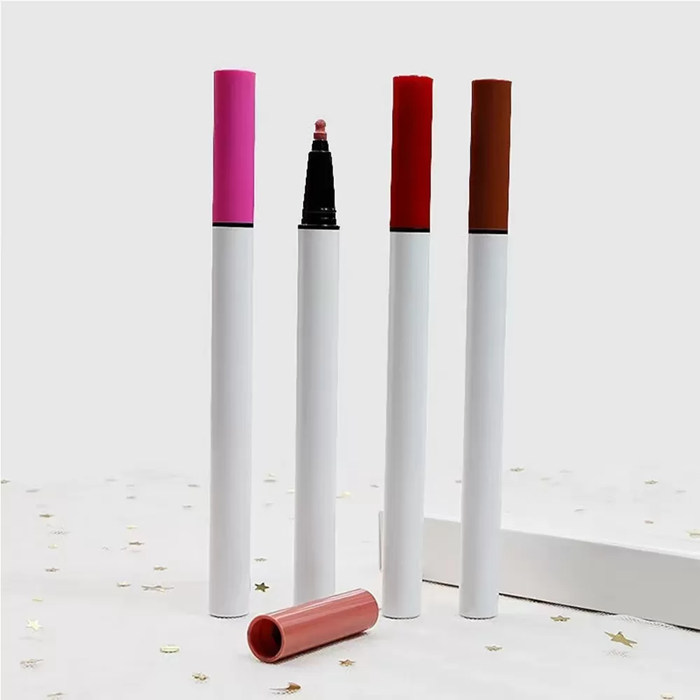 White Liquid Lip Liner Tube Private Label Cruelty Free Waterproof Matte Lipstick Customized Liquid Lip Liner