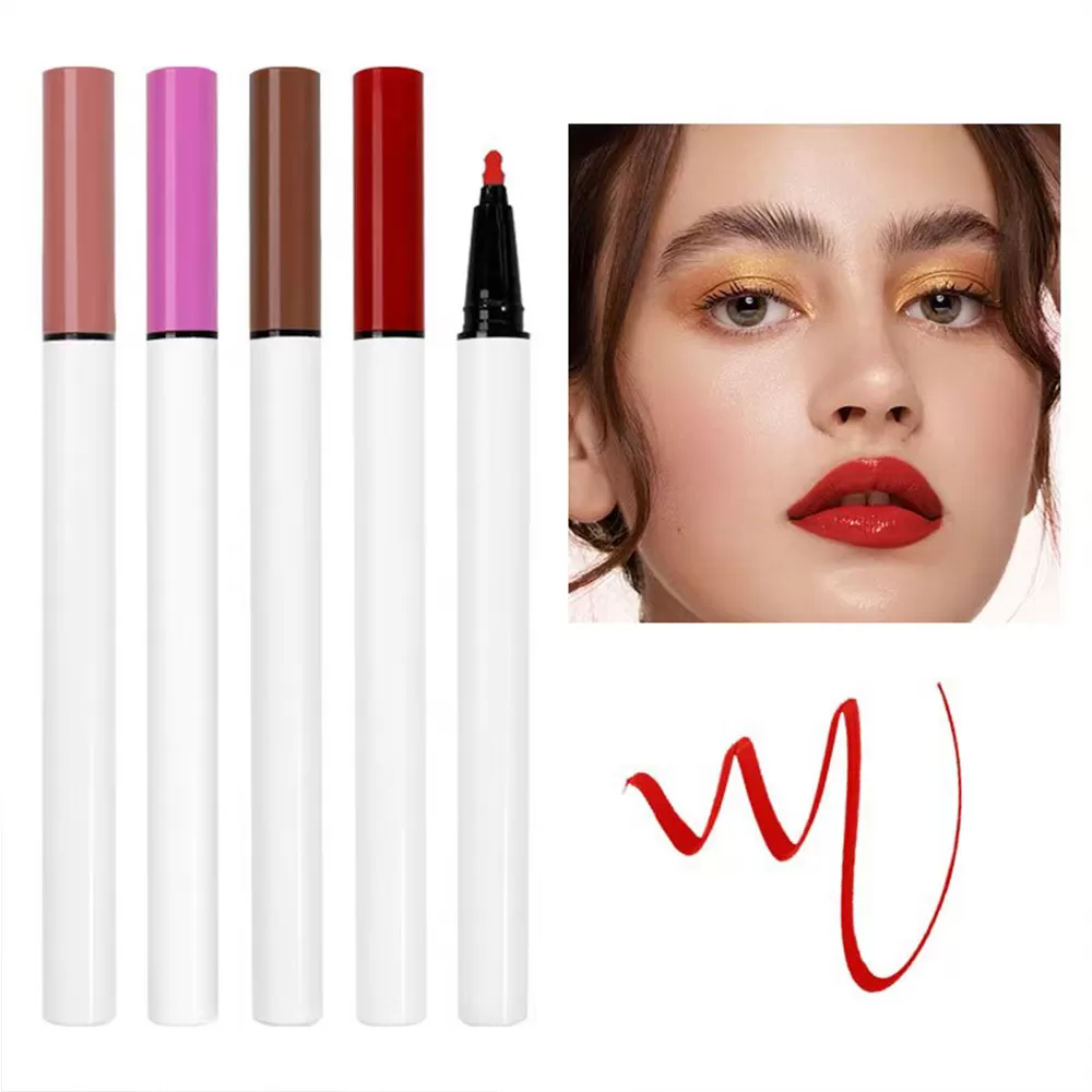White Liquid Lip Liner Tube Private Label Cruelty Free Waterproof Matte Lipstick Customized Liquid Lip Liner