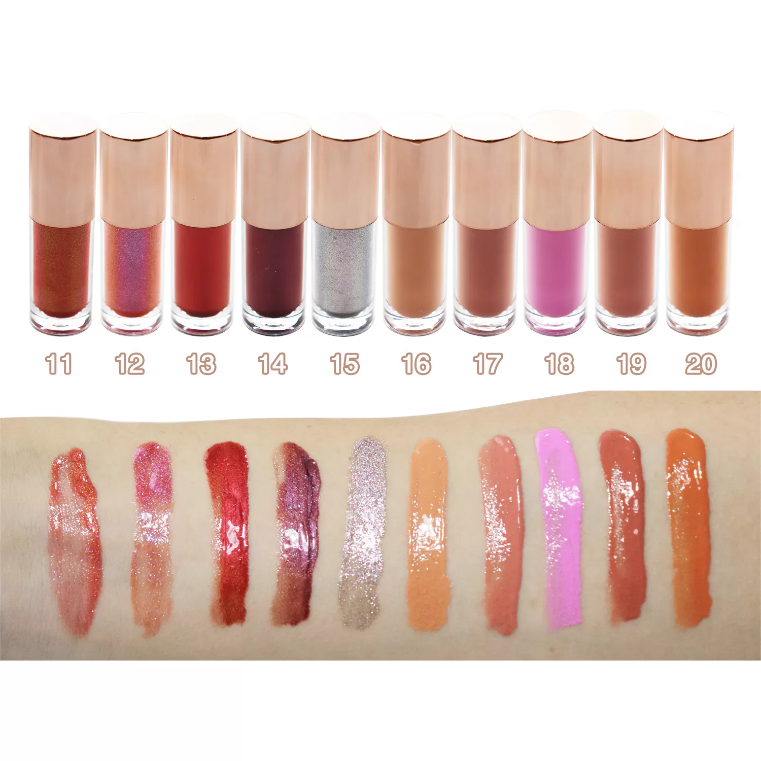 Hot Selling 20Colors Metallic Shimmer Gloss Moisturizing Lip Gloss Lightweight Formula Lipgloss